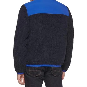 Nouvelle veste en polaire sherpa à design personnalisé, couleur unie, fermeture éclair, manches longues, veste sherpa pour homme en vente en gros - Product Image 6