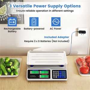 Báscula Digital de Cocina de 30 kg/66 lb con Precisión de 5 g/0.01 lb, Pantalla LCD Retroiluminada Dual, 3 Opciones de Energía, Plataforma Desmontable de Acero Inoxidable - Product Image 3