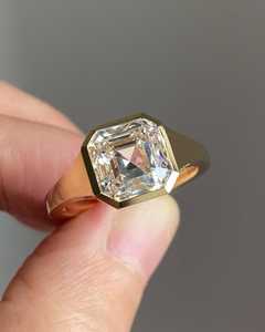 แหวนเพชรทรง Asscher น้ำหนัก 3.01 กะรัต VS2 สวยงาม วิจิตร แหวนทองคำ 18K สีเหลือง ของขวัญสำหรับงานแต่งงาน งานเลี้ยง ของขวัญวันเกิด วันครบรอบ ฯลฯ - Product Image 4