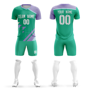 Breathable Adults Football Uniform Sets Soccer Jersey Short Sleeve Printed Customized Sport Wear with Socks - Product Image 2