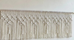 Macrame Leaf Window <b>Curtain</b>: Boho Wall Hanging, Vintage Valance - Product Image 3