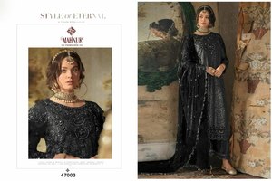 Top Unique Designer Heavy Bordado Mirror & Stone Work Organza Salwar Suit para bodas y fiestas a bajo presupuesto - Product Image 2