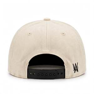 Casquette Snapback 6 Panneaux Whiteaura International Unisexe Style Urbain Toile de Coton Beige Logo Brodé 3D Décontractée Voyage Coupe Adulte - Product Image 5