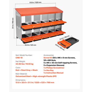 Nidi Metallici Protettivi a 2 Livelli per Galline, 10 Scomparti, Nuovi Nidi in Acciaio con Coperchi per la Raccolta delle Uova - Product Image 5