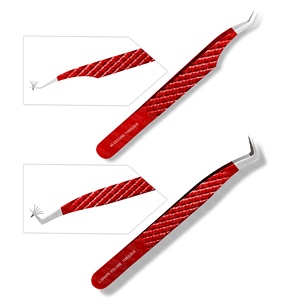 Pince à épiler d'extension de cils de poignée de diamant enduit de poudre de haute précision pointe pointue métal facile à choisir cils minces emballage personnalisé - Product Image 2