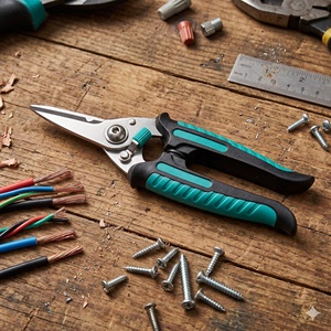 Industrial & DIY Use Mult-Purpose Heavy Duty Stainless Steel Scissors Cutter with 6mm Cutting Notch - Product Image 1
