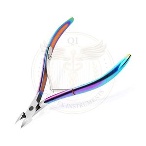 Coupe-cuticules professionnels avec pointe de 5 mm et ressort à double action, coupe-ongles incurvé en acier inoxydable pour les doigts - Product Image 1