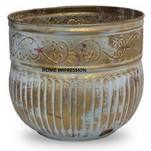 Nuevo recipiente y cuenco para manguera de Metal con acabado antiguo, recipiente y cuenco para manguera de diseño moderno, centro de mesa decorativo de Metal para uso doméstico y de Hotel - Product Image 1