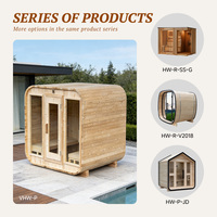 Cabine de vapeur architecturale en forme de cube arrondi avec verre panoramique de sécurité, pod de bien-être tout temps pour jardin, Amérique du Sud