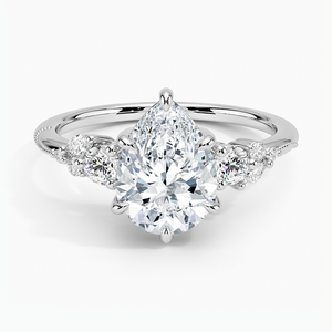 BOJ <b>Ring</b> 031 Pear Cut <b>925</b> <b>Silver</b> Camellia Three Stone Halo Diamond <b>Ring</b> 2ct D Color VVS1 Moissanite GRA Certified Low Price Sale - Product Image 1