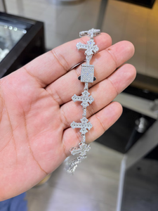 Cadena de Eslabones Cruzados de Plata de Ley 925 con Diamantes de Moissanita VVS de Corte Redondo, Collar de Joyería Hip Hop para Uso Unisex - Product Image 2