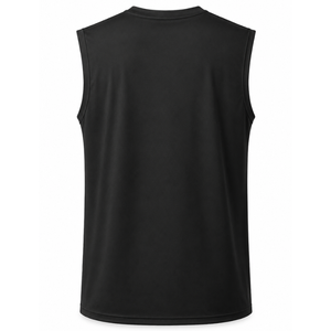 Débardeur côtelé en coton uni anti-boulochage 140g, sans manches, col rond, style muscle, gilet de sport - Product Image 2