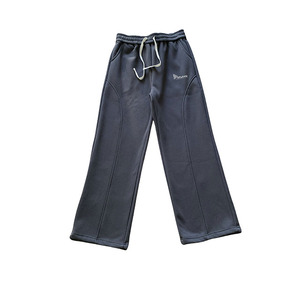 Pantalones Deportivos de Algodón Lisos al por Mayor – Joggers Unisex Extra Grandes de Corte Recto con Cintura Ajustable con Cordón - Product Image 2