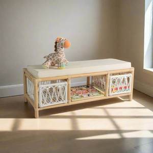 Timeless Rattan <b>Bench</b> <b>Storage</b> Organizer Woven <b>Storage</b> <b>Bench</b> Decorative Seating <b>Bench</b> Stylish <b>Bench</b> For <b>Bedroom</b> <b>Storage</b> Solution - Product Image 5