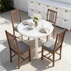 Ensemble de 4 chaises grises pour salle à manger et salon, pour une utilisation en cuisine, meubles de jardin - Product Image 1