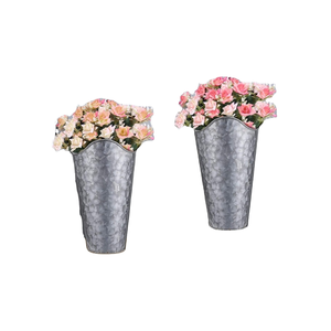 เพิ่มการตกแต่งบ้านและสวนด้วยที่ปลูกที่ทำจากสังกะสีสีเทาทันสมัยเหมาะสำหรับวางบนโต๊ะกลางแจ้งและใช้ในโรงแรม - Product Image 1