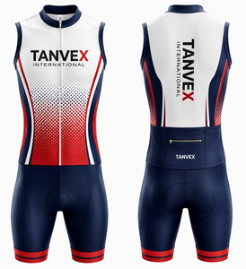 Traje de Ciclismo Ecológico TANVEX International Unisex Negro Naranja con Estampado por Sublimación Transpirable 100% Poliéster Talla Adulto - Product Image 4