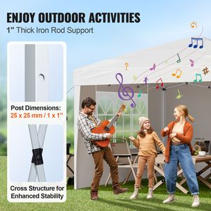 Gazebo Portatile Istantaneo 3x3 Metri con 3 Pareti Laterali e 2 Finestre Ventilate, Tenda Pop-Up Regolabile in Altezza - Product Image 4
