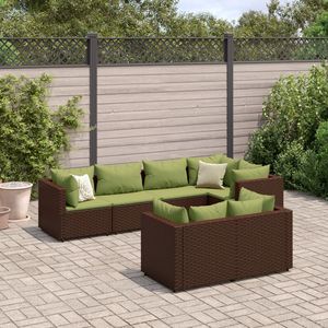 Conjunto de 7 Muebles de Patio Marrón y Verde para Relajarse en el Jardín - Product Image 1