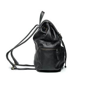 Modern Unisex Genuine Leather Tactical Sports <b>Backpack</b> Solid Navy Blue Zipper Closure Front Pocket Adjustable <b>Strap</b> Polyester - Product Image 4