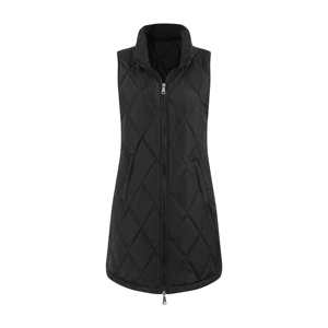 Gilet long matelassé en diamant à double fermeture éclair et col montant pour femme, coupe ajustée, coupe-vent, pour l'automne et l'hiver, vêtement <span class=keywords><strong>d</strong></span>'extérieur quotidien - Product Image 1