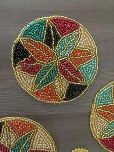 Handmade <b>beaded</b> <b>coaster</b> set for dining table home decor stylish reusable table accessory for tea coffee mugs glasses and gifting - Product Image 2