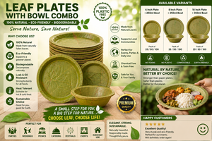 The Arya Digital Compostable Biodegradable Palm Leaf <b>Disposable</b> Traditional Round Dinner <b>Plates</b> for Parties - Product Image 6