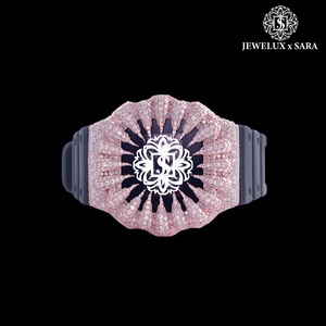 Reloj de Diamantes Moissanite Blancos con Correa de Goma, Estilo Hip Hop, Disponible a Precio Competitivo, de Exportador Indio - Product Image 3