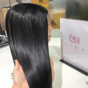 SMA haute qualité os droite Jet noir perruque pour la perte de cheveux HD/dentelle transparente cheveux humains vietnamiens prix d'usine en gros - Product Image 2