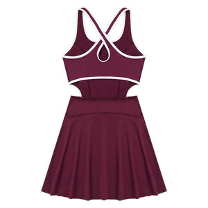 Vestido de Tenis para Mujer, Sin Tirantes, con Shorts Plisados, para Bádminton, Gimnasio, Deporte, Ropa Deportiva, Sin Mangas, 100% Poliéster, UPF 50, 2024 - Product Image 1