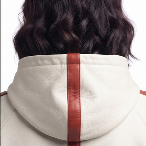 Sudadera con capucha de cuero para mujer, estilo urbano, con bolsillo frontal, manga larga - Product Image 5