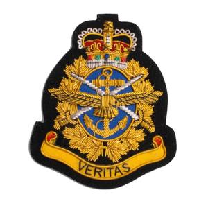 Meilleure qualité supérieure, broderie personnalisée, badge de chapeau, écusson de gouverneur britannique des îles éloignées avec décoration en fil doré et sequins, magnétique - Product Image 5