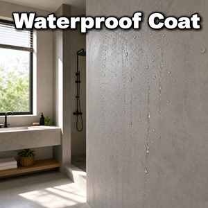 Elastic Waterproof Finish Coating Eco Friendly For Bathroom Kitchen 1K Plaster Cement Surface Wet Area Low VOC <b>Moisture</b> - Product Image 3