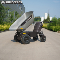 Efficiente Dumper Elettrico Rhinoceros KS450E, Capacità di Carico 450kg, Motore 800W, Emissioni Zero, Batteria al Litio, Attrezzo da Costruzione