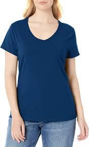 Camiseta de Mujer de Fibra de Bambú Elástica, Tejido Ecológico y Sostenible, Corte Ajustado, Cuello en V, Prenda Básica para la Moda de Verano - Product Image 1
