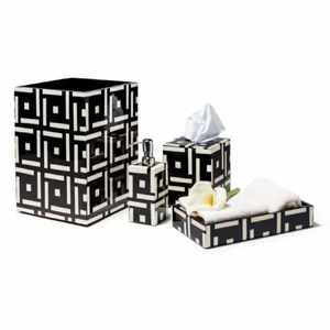 Handmade Modern Design Bone Inlay Bathroom <b>Set</b> with <b>Soap</b> Dispensers for Hotels Villas and Washrooms Available at Bulk Price - Product Image 6