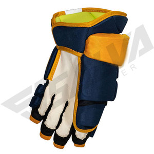 Gants de sécurité pour le sport de hockey sur glace, longueur poignet, bleu marine, jaune, polyester, respirants, non doublés, pour les sports de plein air, printemps automne - Product Image 3