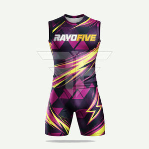 Uniforme de Atletismo para Adultos de Último Diseño, Transpirable, Antibacteriano, Ligero, 100% Poliéster, Personalizable, de Alta Calidad para Correr - Product Image 3