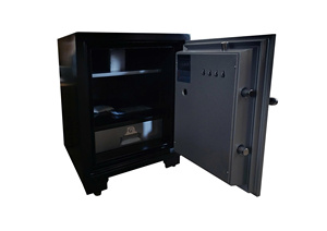 The HOSHANG HS-69F safe features a <b>lock</b> that meets South Korean standards and is designed for use in hotels or retail stores. - Product Image 5