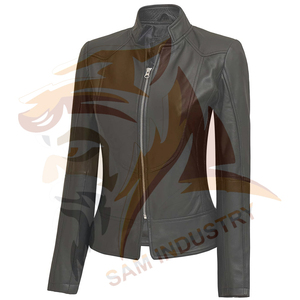 Women's High Quality Genuine Leather Slim Fit <b>Jacket</b> New Fashion Soft Comfortable Leather <b>Jacket</b> For <b>Ladies</b> - Product Image 2