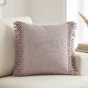 Housse de coussin lombaire longue en coton naturel avec bordure tressée, coussin décoratif pour lit, décoration scandinave - Product Image 6
