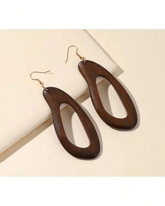 Pendientes de Madera Rústicos Hechos a Mano Ecológicos, Artesanía Natural - Product Image 1