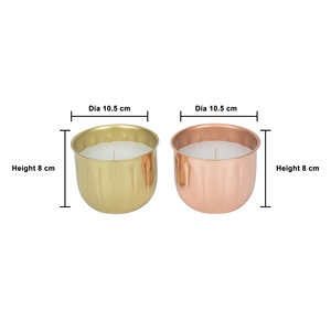 Ensemble de 2 pots à bougies en métal parfumés Midnight Magic, dernier design, plaqués or, personnalisables. - Product Image 3