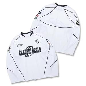 เสื้อยืดฟุตบอลแขนสั้นแบบมีรูระบายอากาศสำหรับผู้ชาย เสื้อยืดสตรีทแวร์ทรงโอเวอร์ไซส์ ฮิปฮอปแฟชั่น ประดับกลิตเตอร์ - Product Image 1