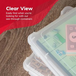 Lot de 10 boîtes de rangement portables en plastique pour jeux de société et loisirs créatifs avec couvercle à fermeture à clipser pour puzzles, magazines, etc. - Product Image 4