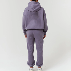Ensemble de survêtement à capuche pour femmes, couleur unie, coupe ample, décontracté, 2 pièces - Product Image 3