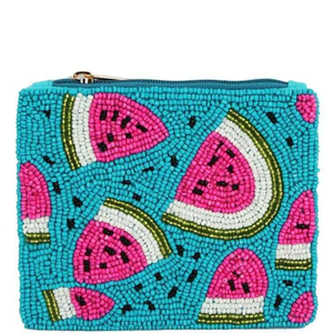 กระเป๋าใส่เหรียญปักลูกปัดลายแชมเปญแบบคลาสสิก รูปทรงตามสั่ง ทำด้วยมือ ปิดด้วยซิป ลายการ์ตูน พิมพ์แบบ Letterpress - Product Image 5