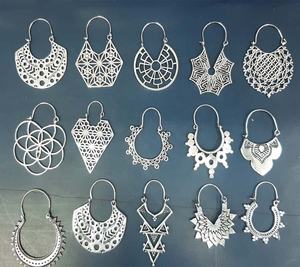 Pendientes de aro de bucle de Metal plateado de moda GS con joyería de aleación de diamantes con incrustaciones de perlas preciosas, regalos de fiesta para mujeres de la GC-ER-327 - Product Image 1