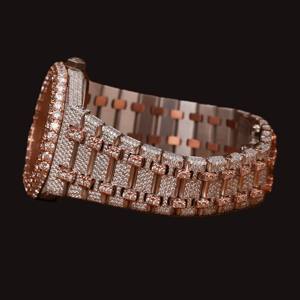 Reloj de Cuarzo para Hombre, Diseño Único, con Bisel de Diamantes Moissanite Hechos a Mano, Estilo Hip Hop, Edición Limitada - Product Image 2