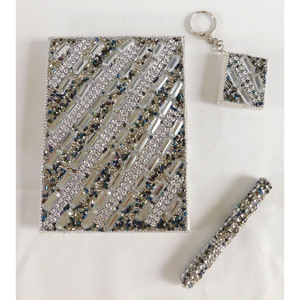 กระดาษจดบันทึกพกพา Lac Glitter ขนาดเล็กพร้อมที่ใส่ปากกาและพวงกุญแจ ไดอารี่ส่วนตัวสไตล์ต่างกันบันทึกจากอินเดีย - Product Image 6